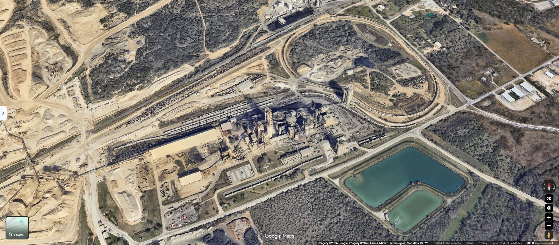 Public Google 3D view of the CEMEX Balcones cement plant