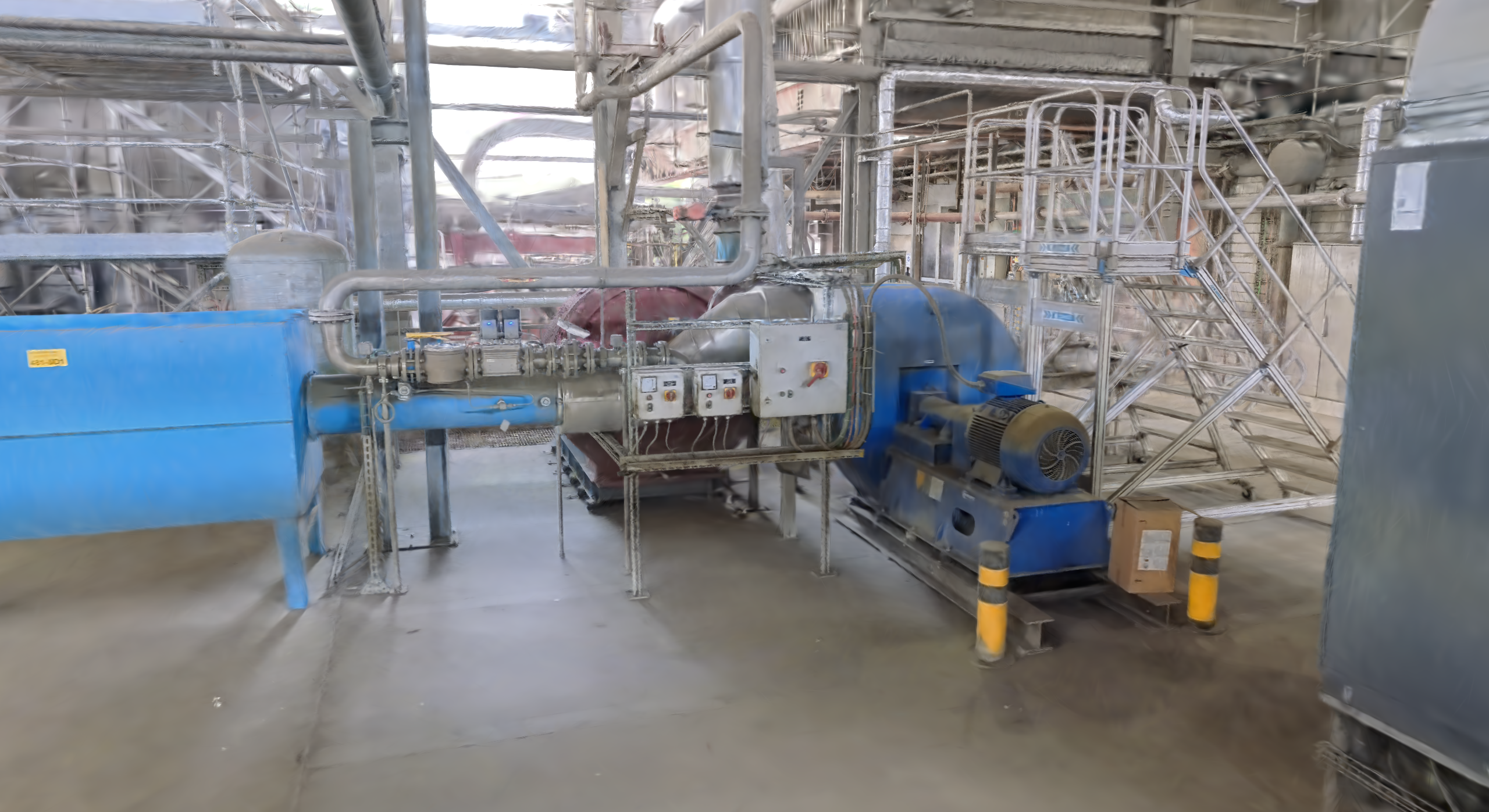 Industrial plant equipment in the captured 3D model